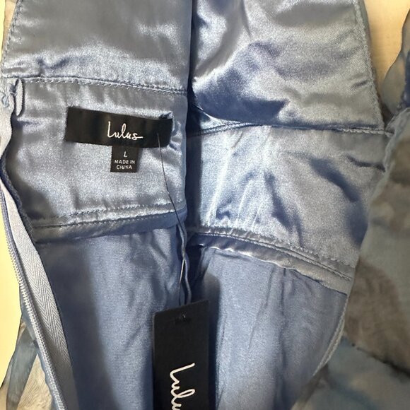 NWT L Garden of Passion Blue Floral Print Organza Maxi Dress - Picture 4 of 4